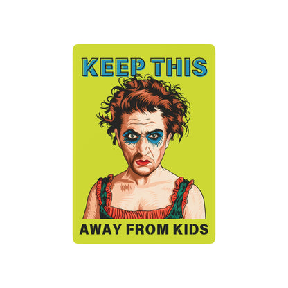 "Keep This Away from Kids", Cultural Playing Cards (Chartreuse Yellow)