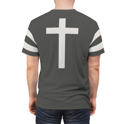"Faith Overcomes Fear", Unisex Tee (Panzer Grey)