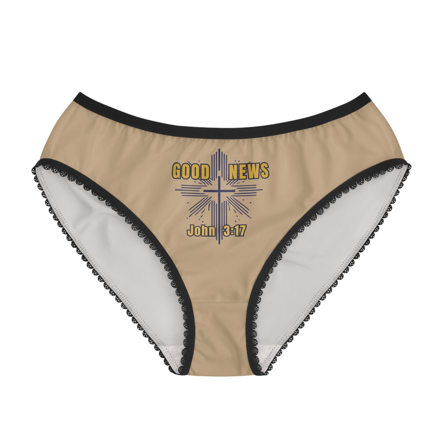 "Good News - John 3:17", Women's Briefs (Warm Beige)