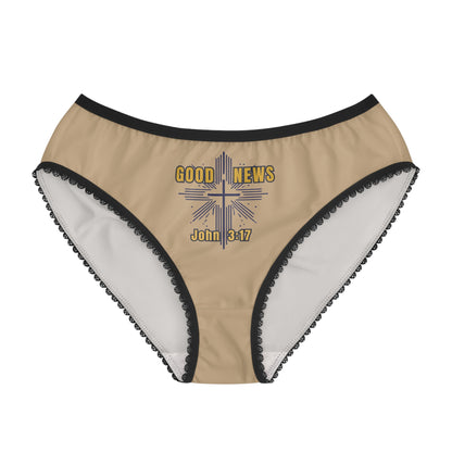 "Good News - John 3:17", Women's Briefs (Warm Beige)