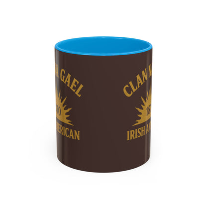"Clan na Gael - Irish American", Colorful Mugs (11oz, 15oz) (Wild Boar Brown)