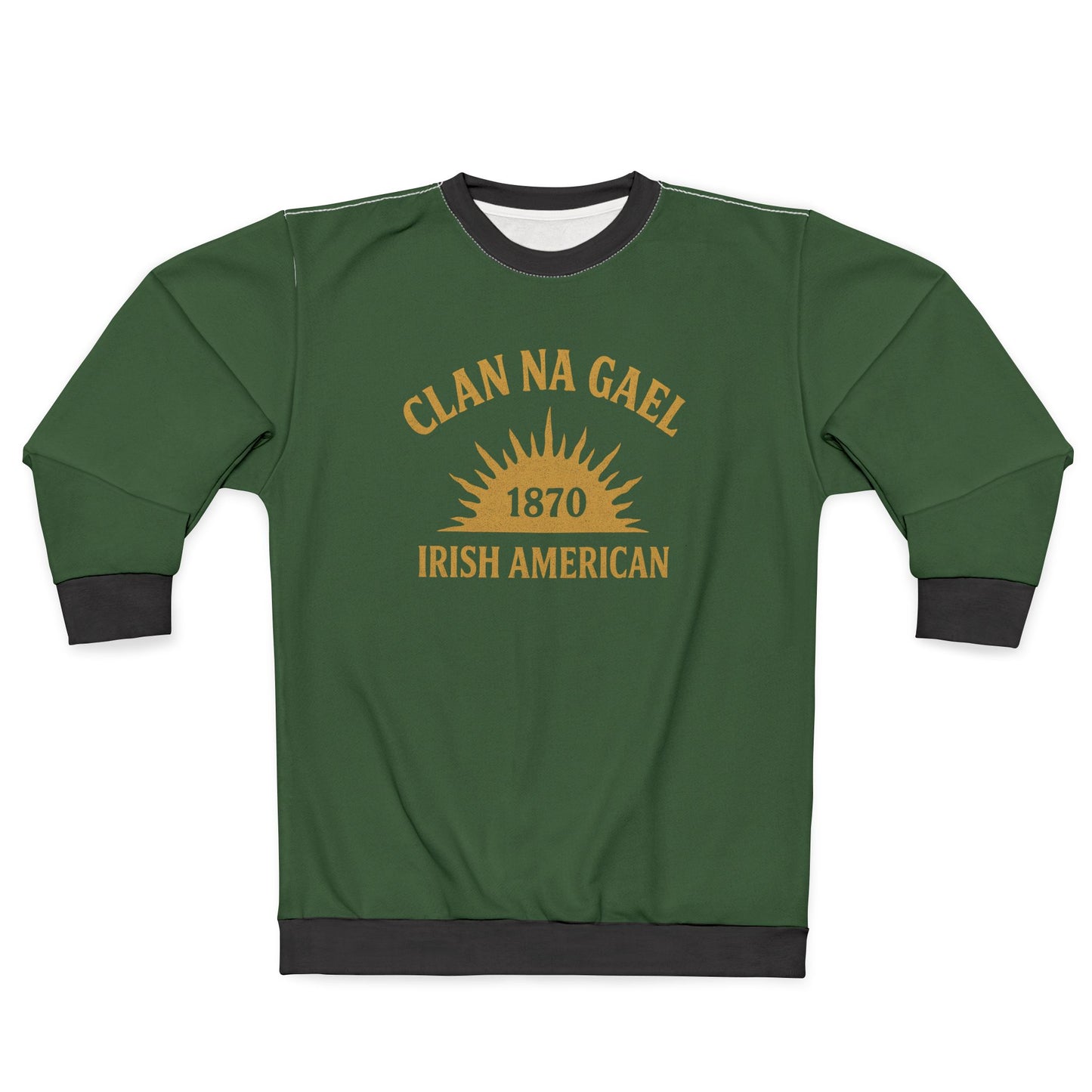"Clan na Gael - Irish American", Unisex Sweatshirt (Brithemain Green)