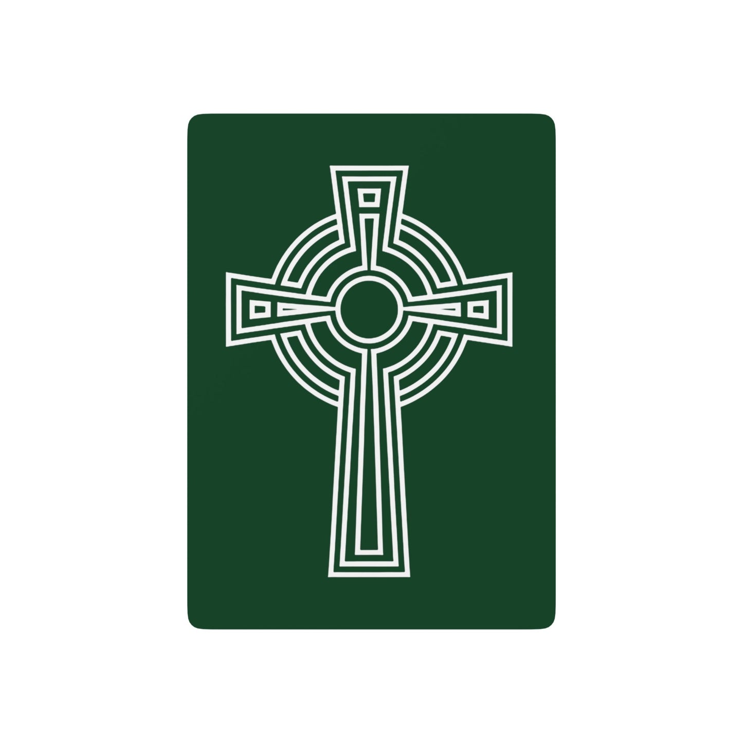 "A Simple High Cross", Christian Playing Cards (Zucchini Green)