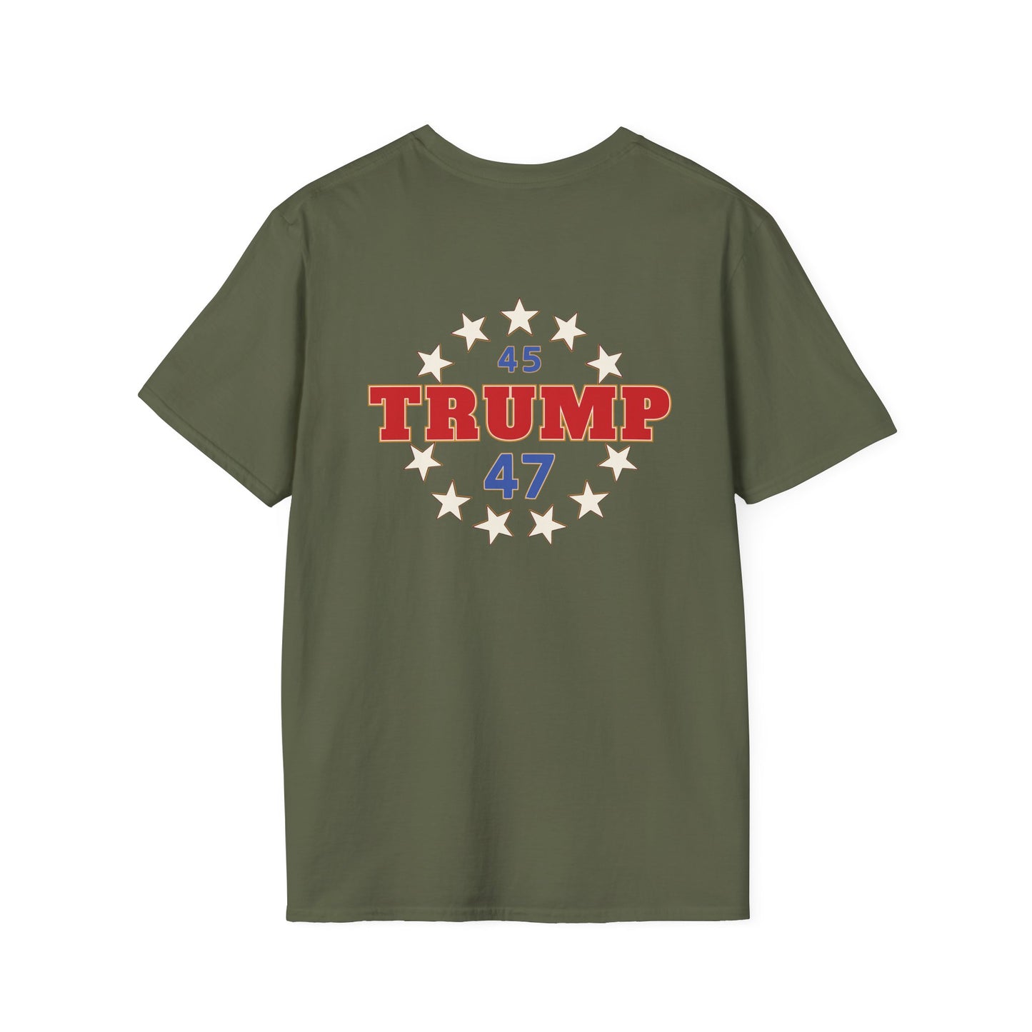 "Trump 45-47 Circle of Stars", Unisex Softstyle T-Shirt
