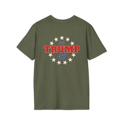 "Trump 45-47 Circle of Stars", Unisex Softstyle T-Shirt
