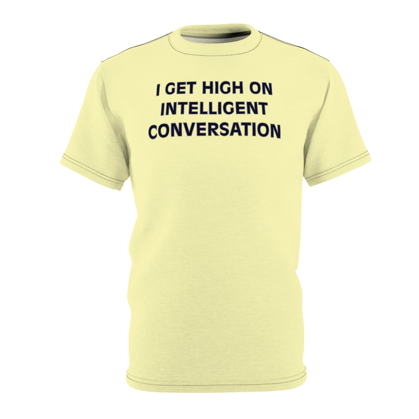 "Intelligent Conversation", Unisex T-shirt (Lamenters Yellow)