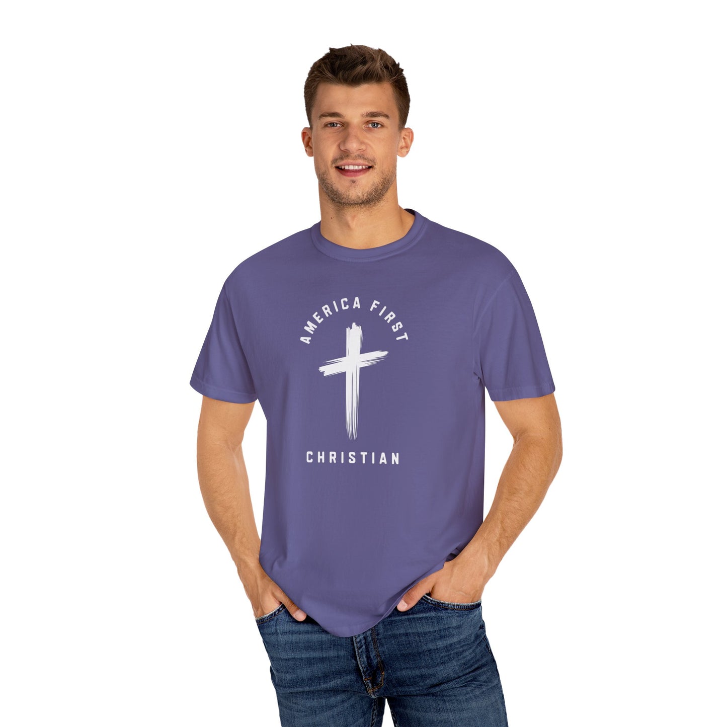 "America First Christian" #05, Unisex T-shirt (Dark Colors)