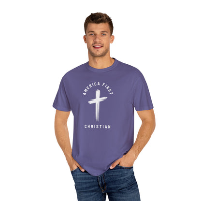 "America First Christian" #05, Unisex T-shirt (Dark Colors)