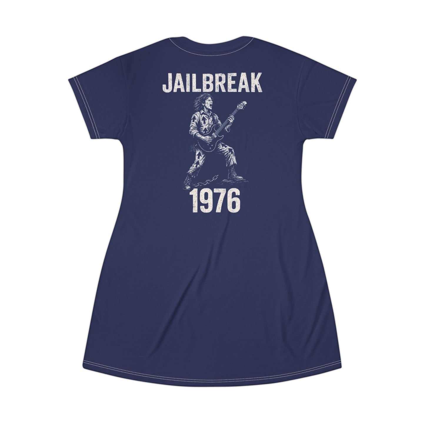 "Jailbreak 1976", T-Shirt Dress (Norway Blue)