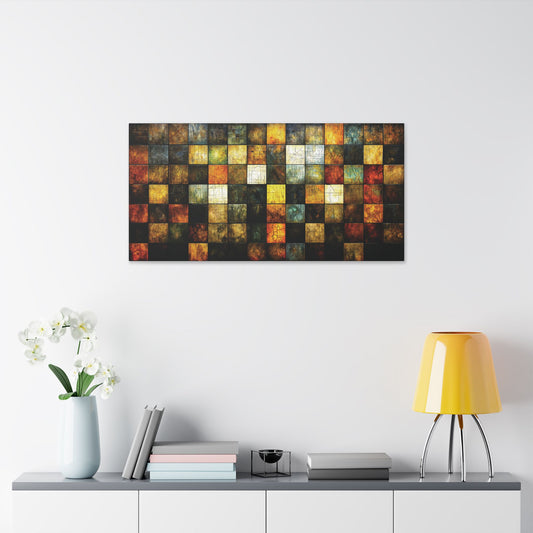 "Wood Block Pattern" #01, Classic Stretched Canvas Fine Art Print