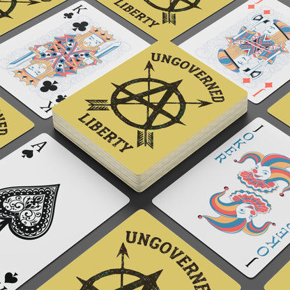 "Ungoverned Liberty", Political Playing Cards (Flax Yellow)