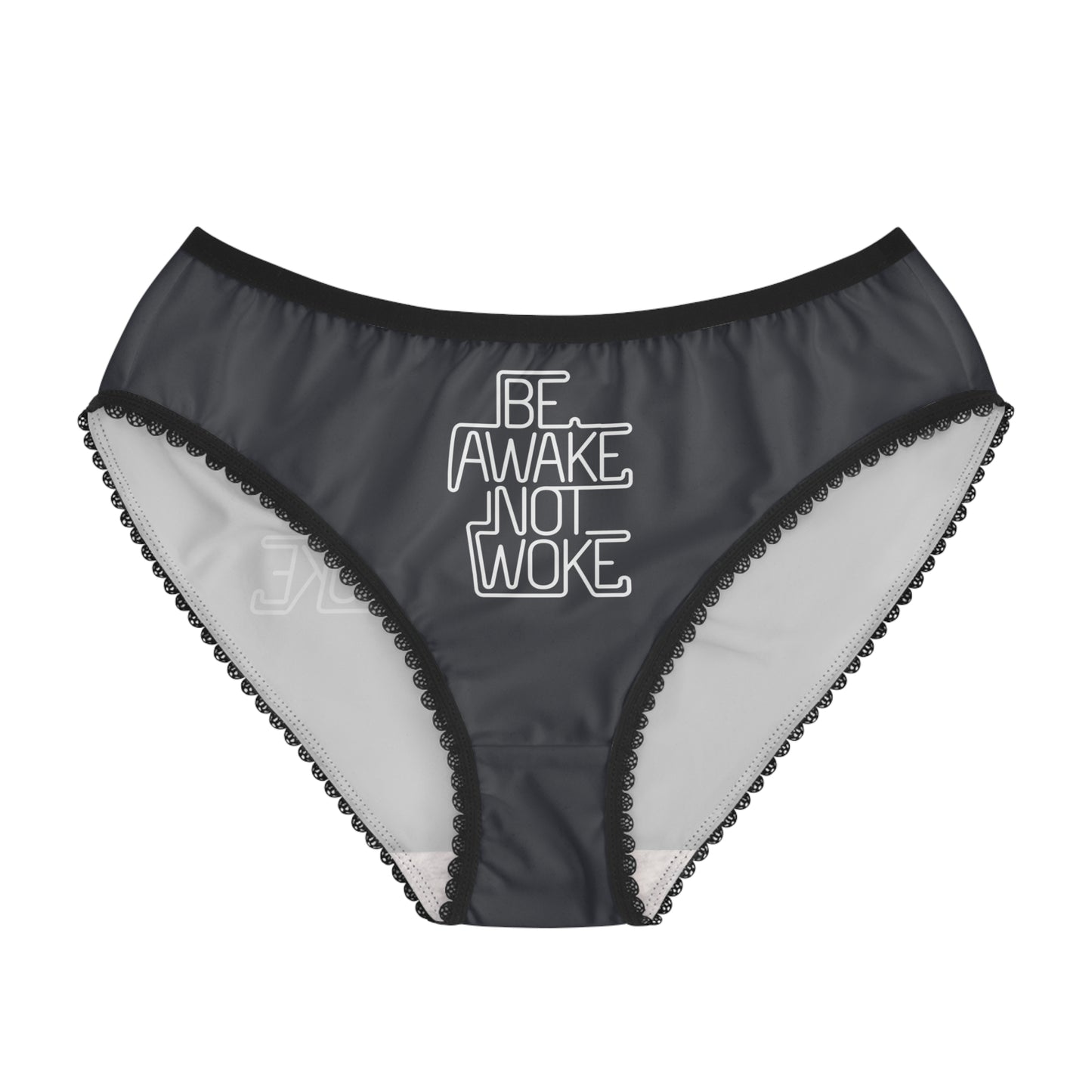 "Be Awake Not Woke" #1, Women's Briefs (Highland Grey)