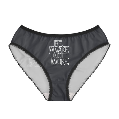 "Be Awake Not Woke" #1, Women's Briefs (Highland Grey)