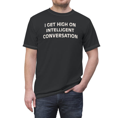 "Intelligent Conversation", Unisex T-shirt (Black Gray)