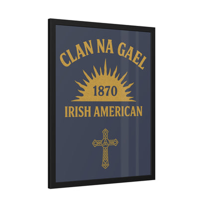"Clan na Gael - Irish American", Framed Paper Poster (Blue Burka Grey)