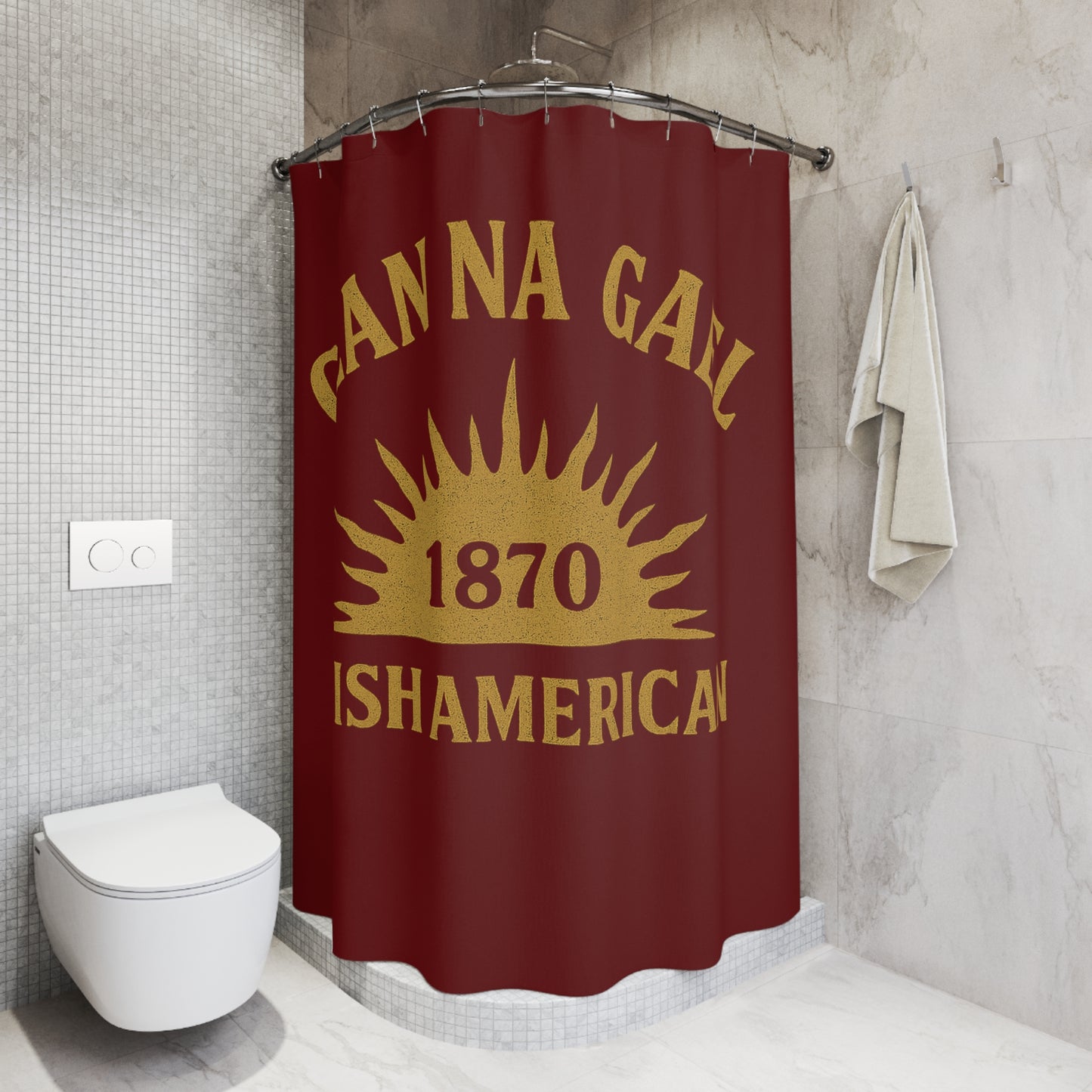 "Clan na Gael - Irish American", Shower Curtains (Palladius Red)