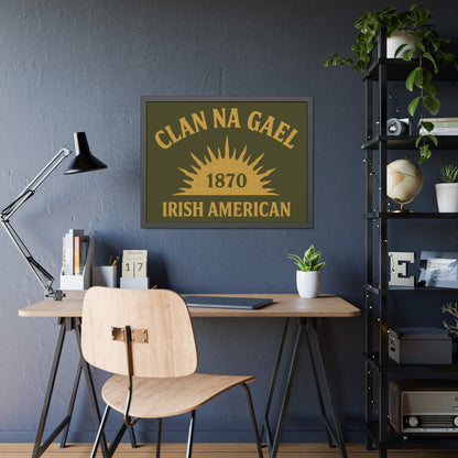 "Clan na Gael - Irish American", Framed Paper Poster (Fianna Green)