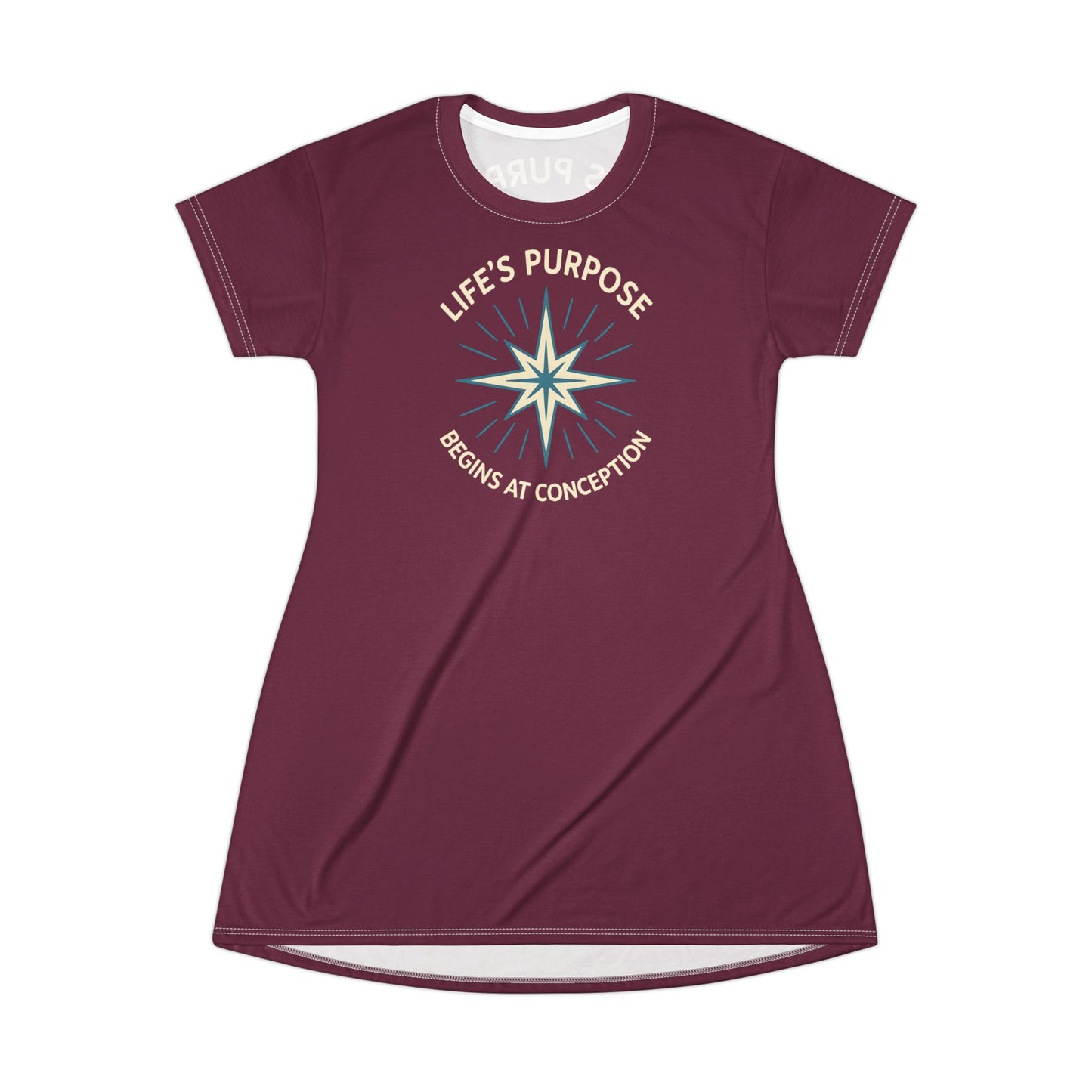 "Life's Purpose Begins at Conception #01", T-Shirt Dress (Miriam the Prophetess)