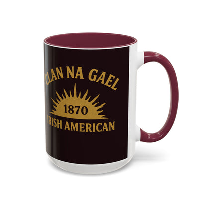 "Clan na Gael - Irish American", Colorful Mugs (11oz, 15oz) (Seal Brown)