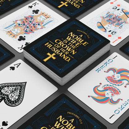 "Proverbs 12:4", Christian Playing Cards (Void Black)