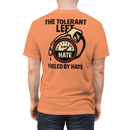 "The Tolerant Left", Unisex T-shirt (Atomic Tangerine)