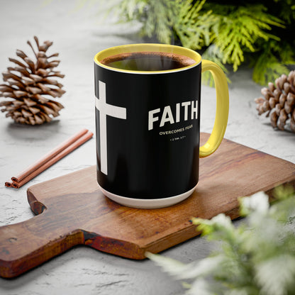 "Faith Overcomes Fear", Colorful Mugs (11oz, 15oz)