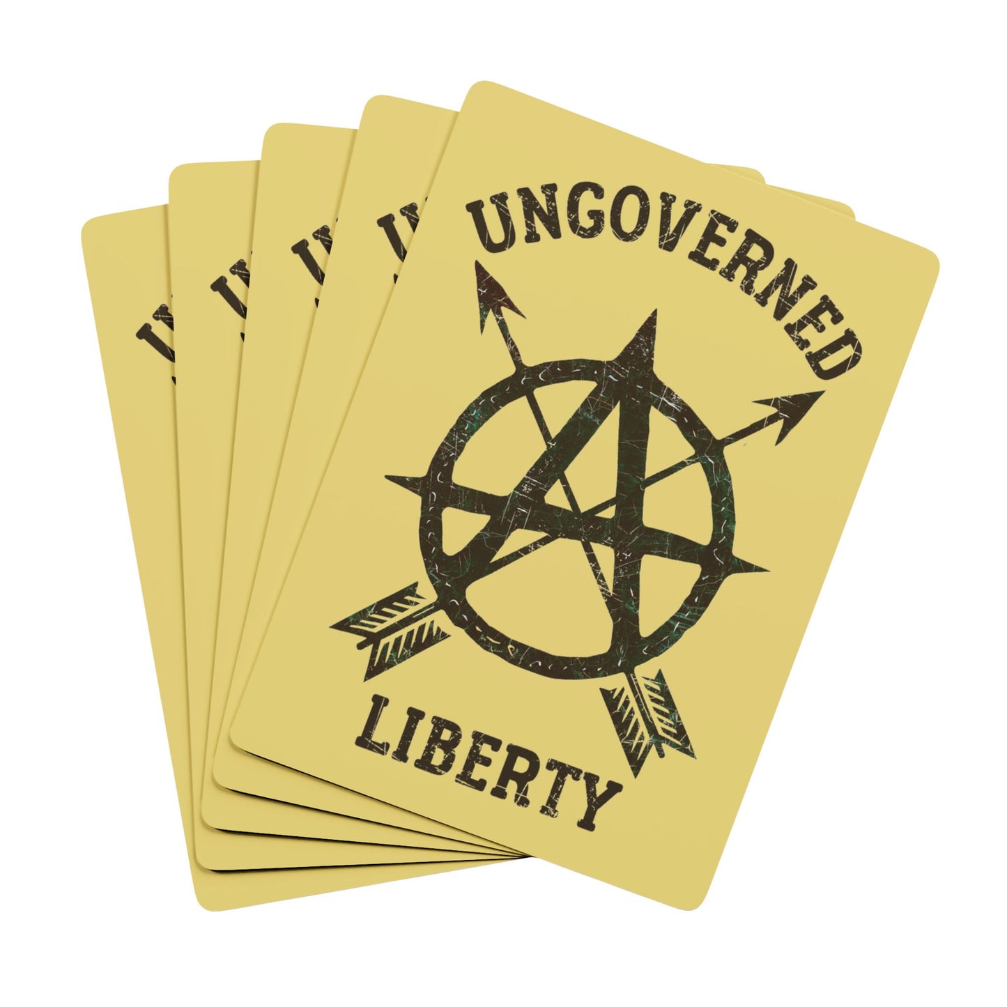 "Ungoverned Liberty", Political Playing Cards (Flax Yellow)