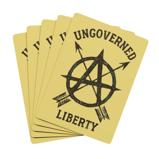 "Ungoverned Liberty", Political Playing Cards (Flax Yellow)