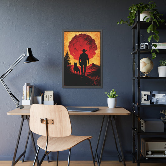 "Watchman of the Red Sun", Framed Paper Poster
