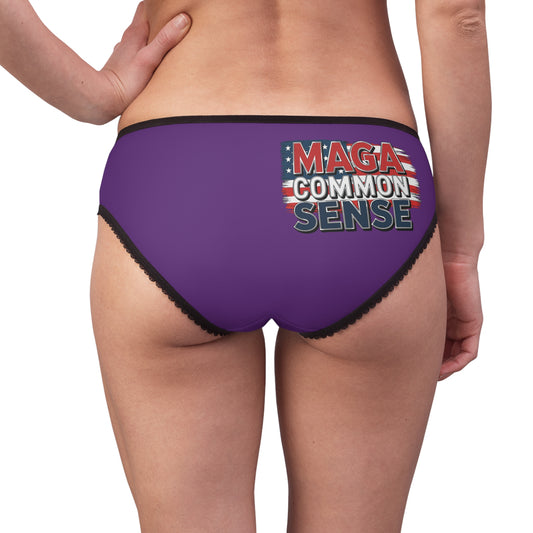 "MAGA Common Sense" #01, Women's Briefs (Jacaranda Midnight)