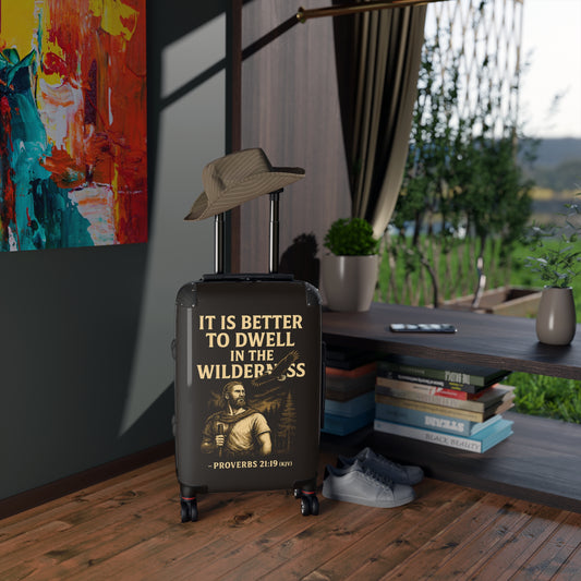 "Proverbs 21:19 (KJV), Suitcases (Ironbark Brown)