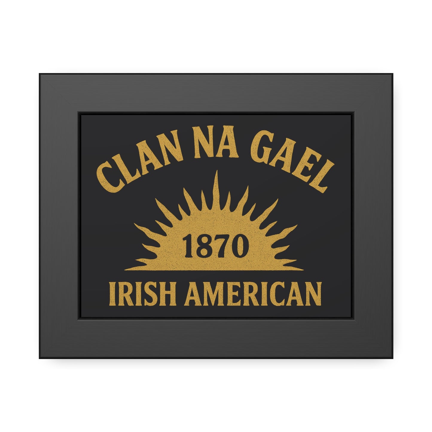 "Clan na Gael - Irish American", Framed Paper Poster (Raven Black)