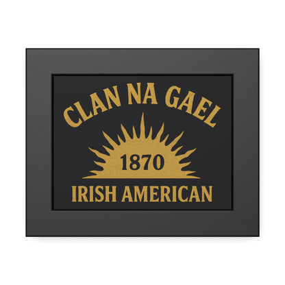 "Clan na Gael - Irish American", Framed Paper Poster (Raven Black)