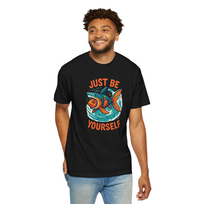 "Just Be Yourself", Unisex T-shirt (Black and dark colors)