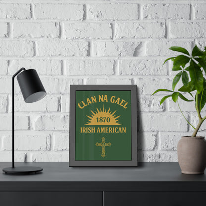 "Clan na Gael - Irish American", Framed Paper Poster (Brithemain Green)