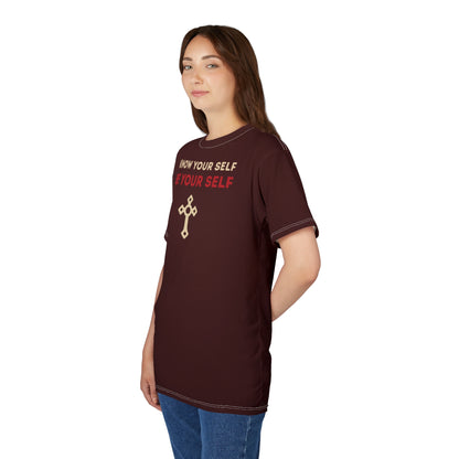 "Know Your Self", Unisex T-shirt (Mahogany)