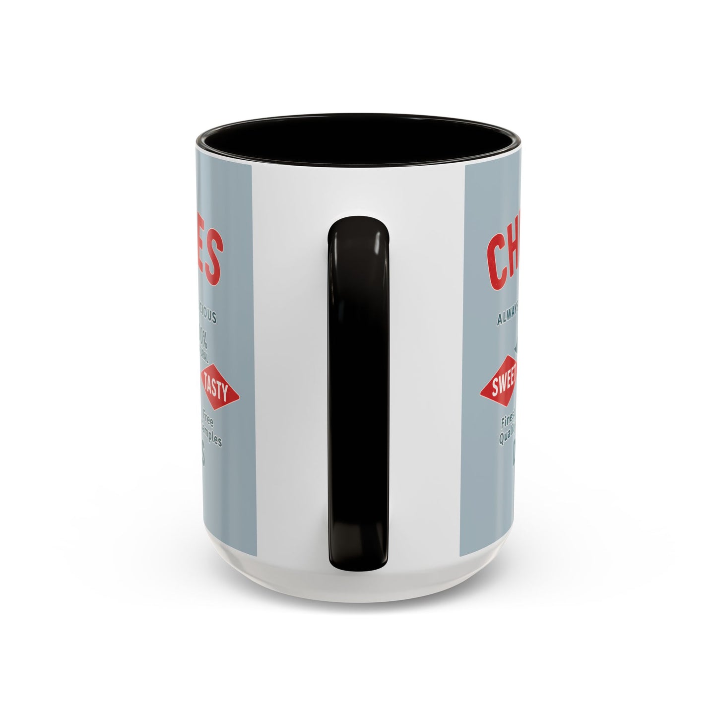 "Delicious Cherries", Colorful Mugs (11oz, 15oz) (Washed Silver-Blue)