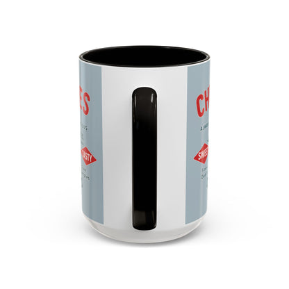 "Delicious Cherries", Colorful Mugs (11oz, 15oz) (Washed Silver-Blue)
