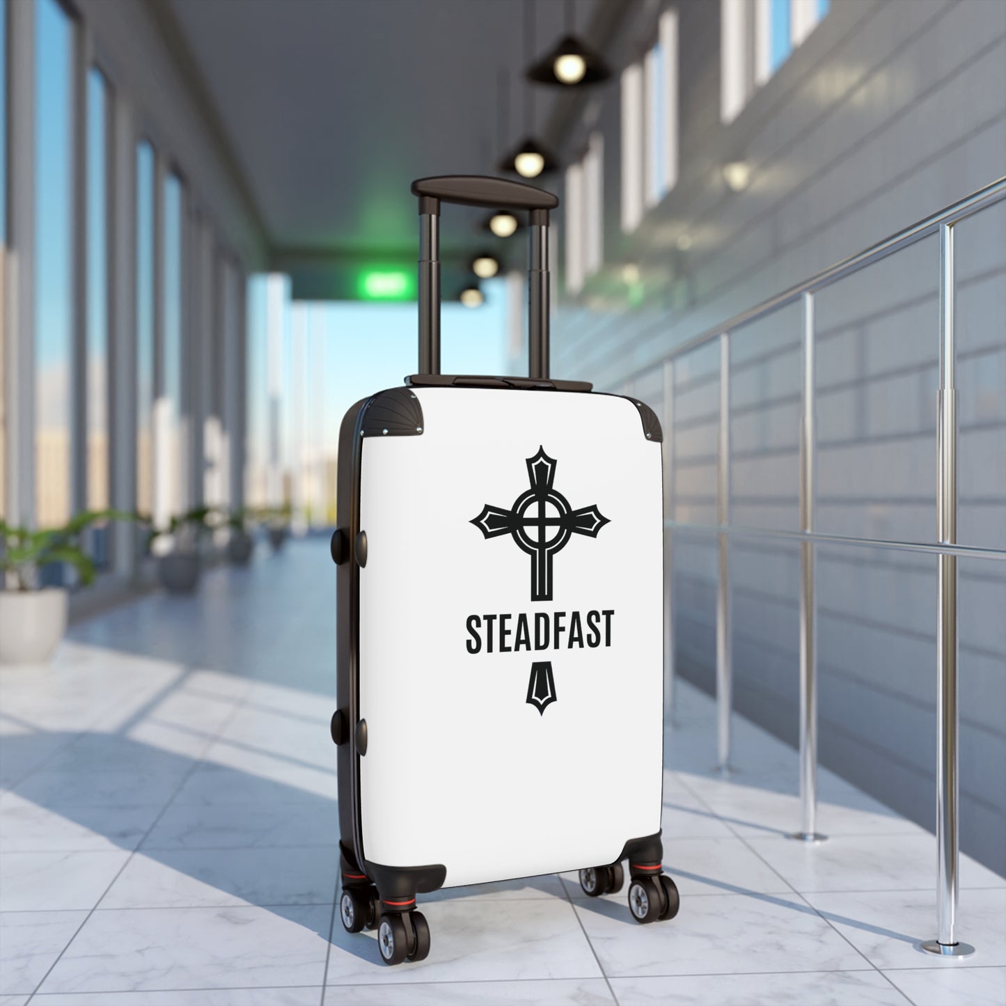 "Steadfast Cross", Suitcases (White)