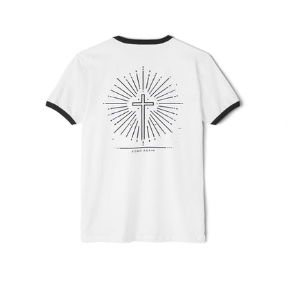 "Born Again", Unisex Ringer Cotton T-Shirt