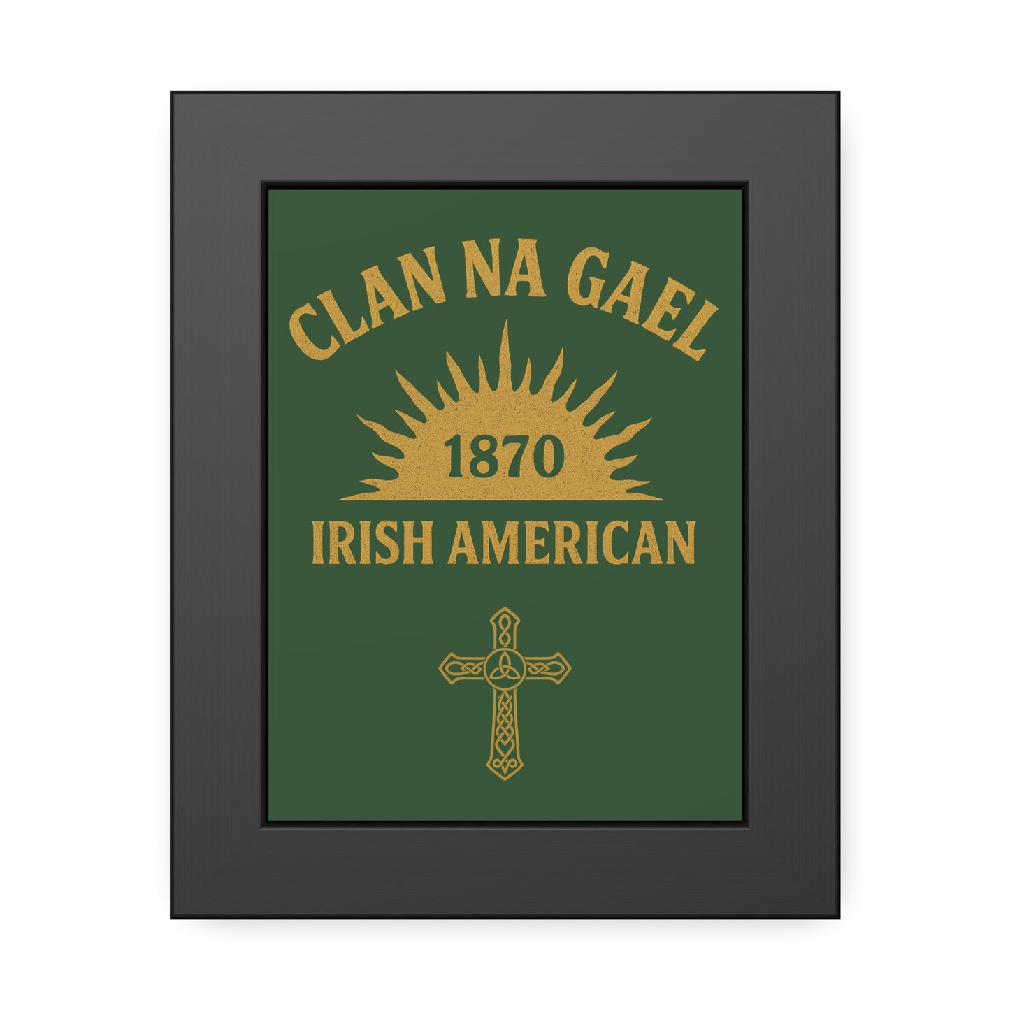"Clan na Gael - Irish American", Framed Paper Poster (Brithemain Green)