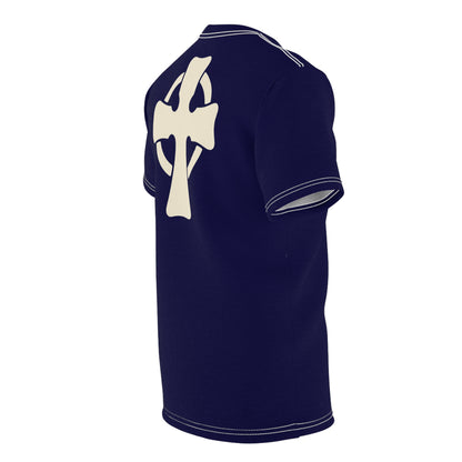 "Retro Jesus", Unisex T-shirt (Memorial Blue)