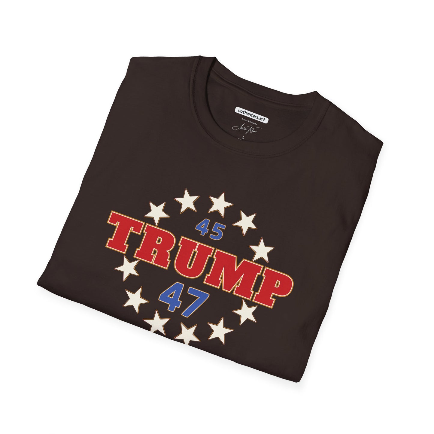 "Trump 45-47 Circle of Stars", Unisex Softstyle T-Shirt