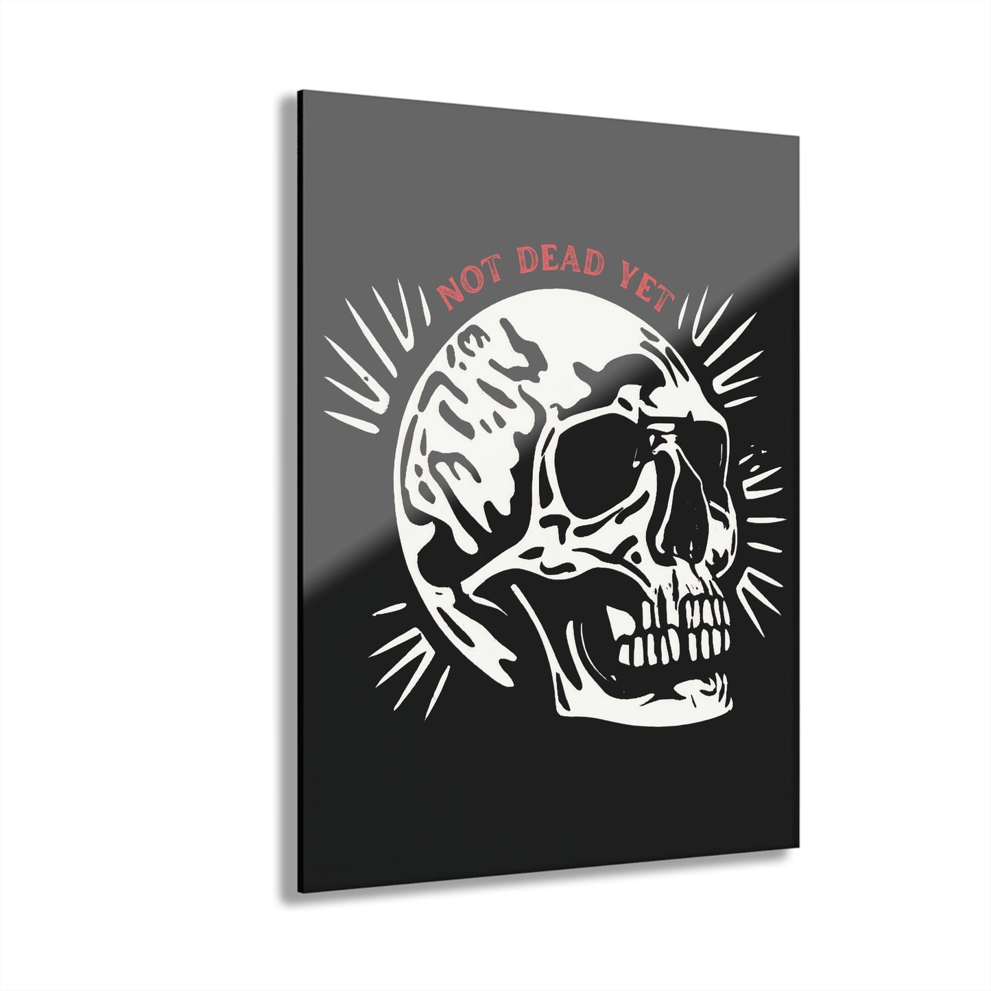 "Not Dead Yet", Acrylic Wall Prints (French Cleat Hanging) (70's Black)