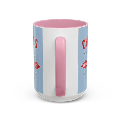 "Delicious Cherries", Colorful Mugs (11oz, 15oz) (Retro Sky)