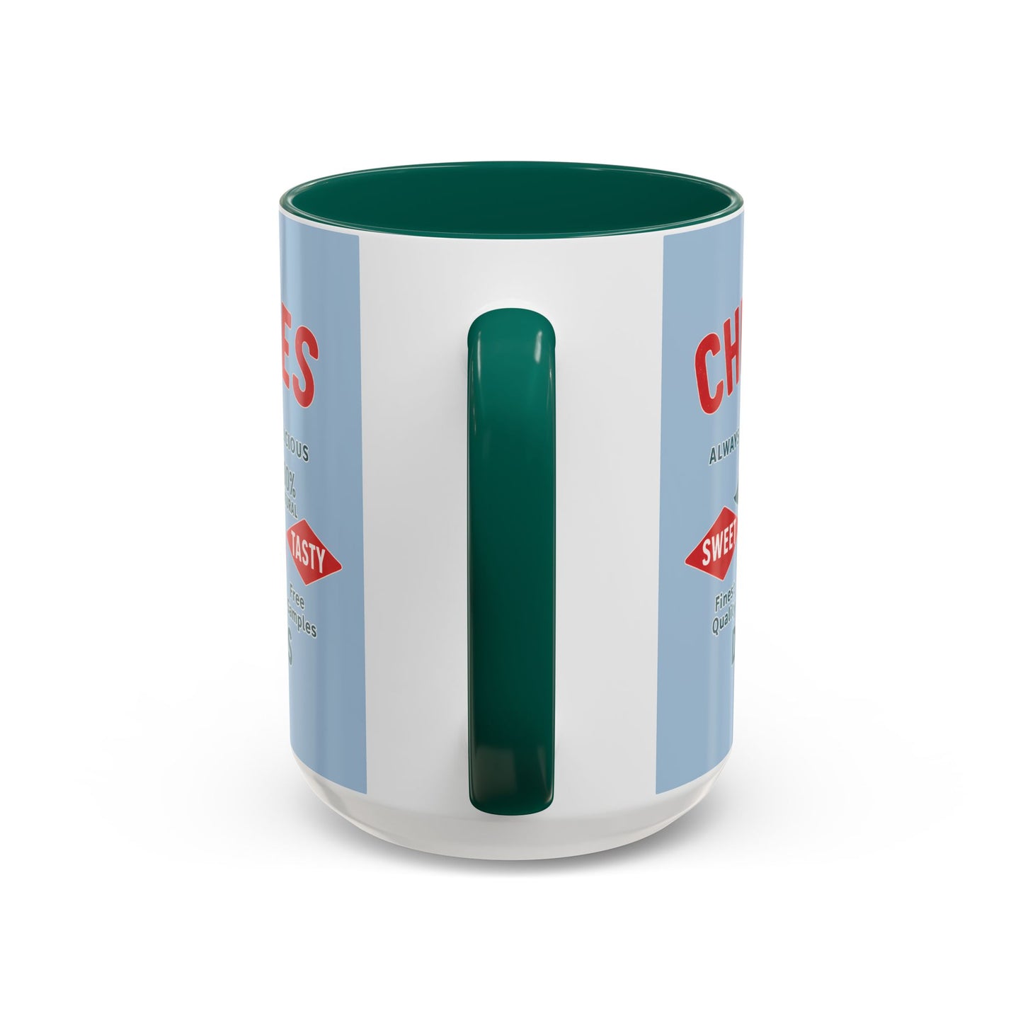 "Delicious Cherries", Colorful Mugs (11oz, 15oz) (Retro Sky)
