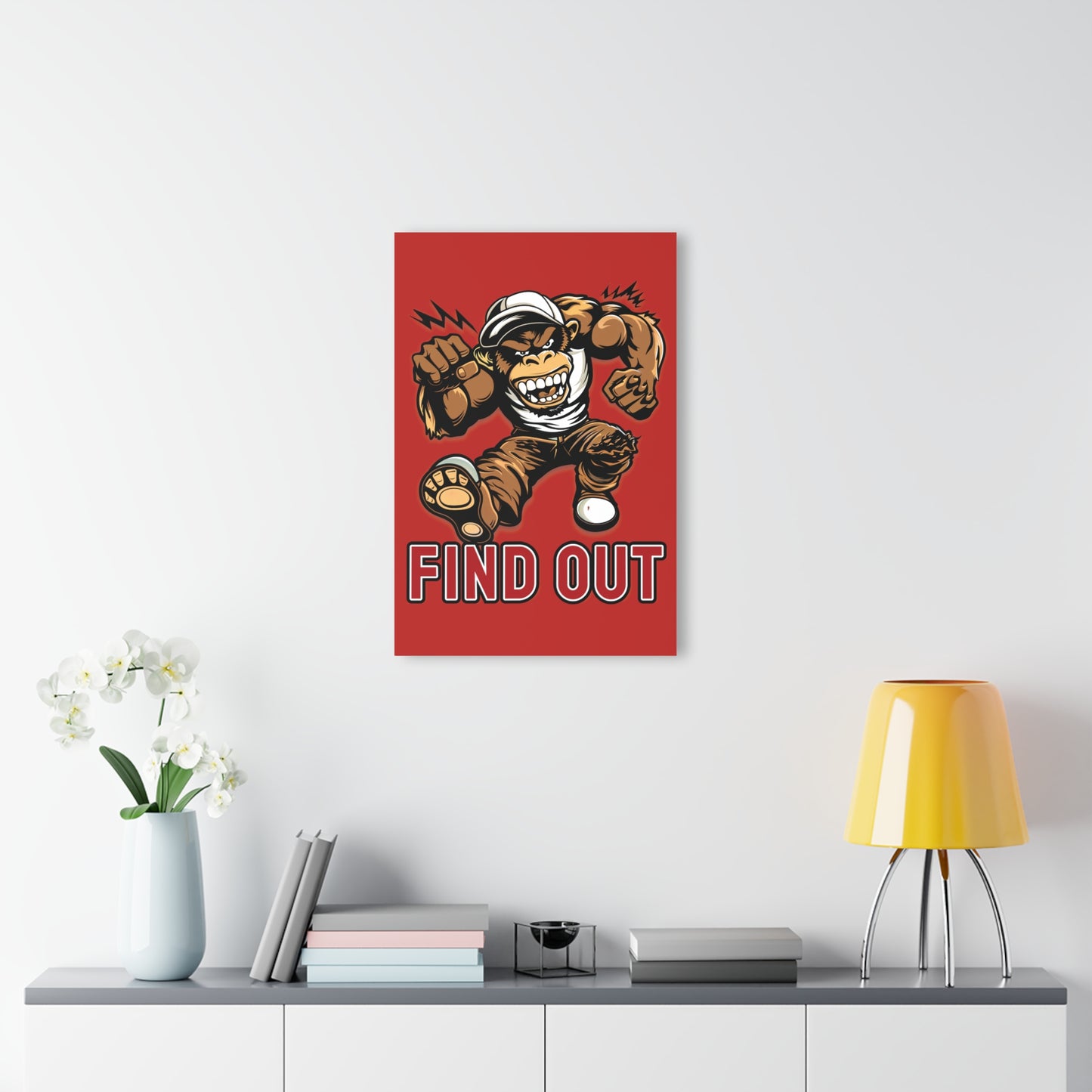 "Find Out", Acrylic Wall Prints (French Cleat Hanging) (Mid Scarlet)
