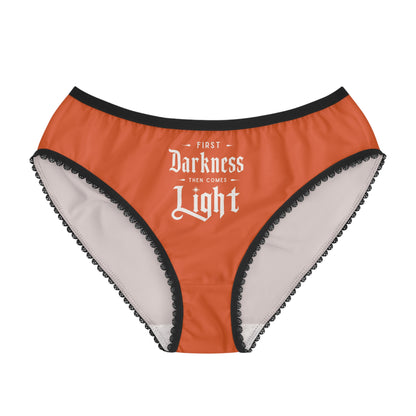 "First Darkness Then Comes Light" #02, Women's Briefs (Salamander Orange)