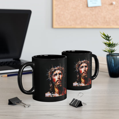 "Crown of Thorns", Black Mug (11oz & 15oz)