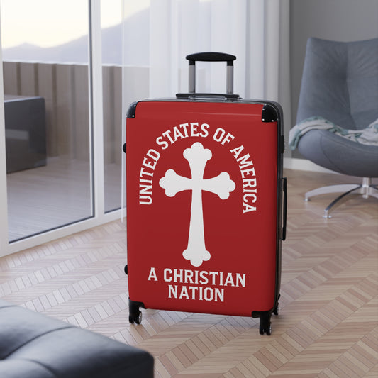"USA - A Christian Nation" #04 Suitcases (Carnelian Red)